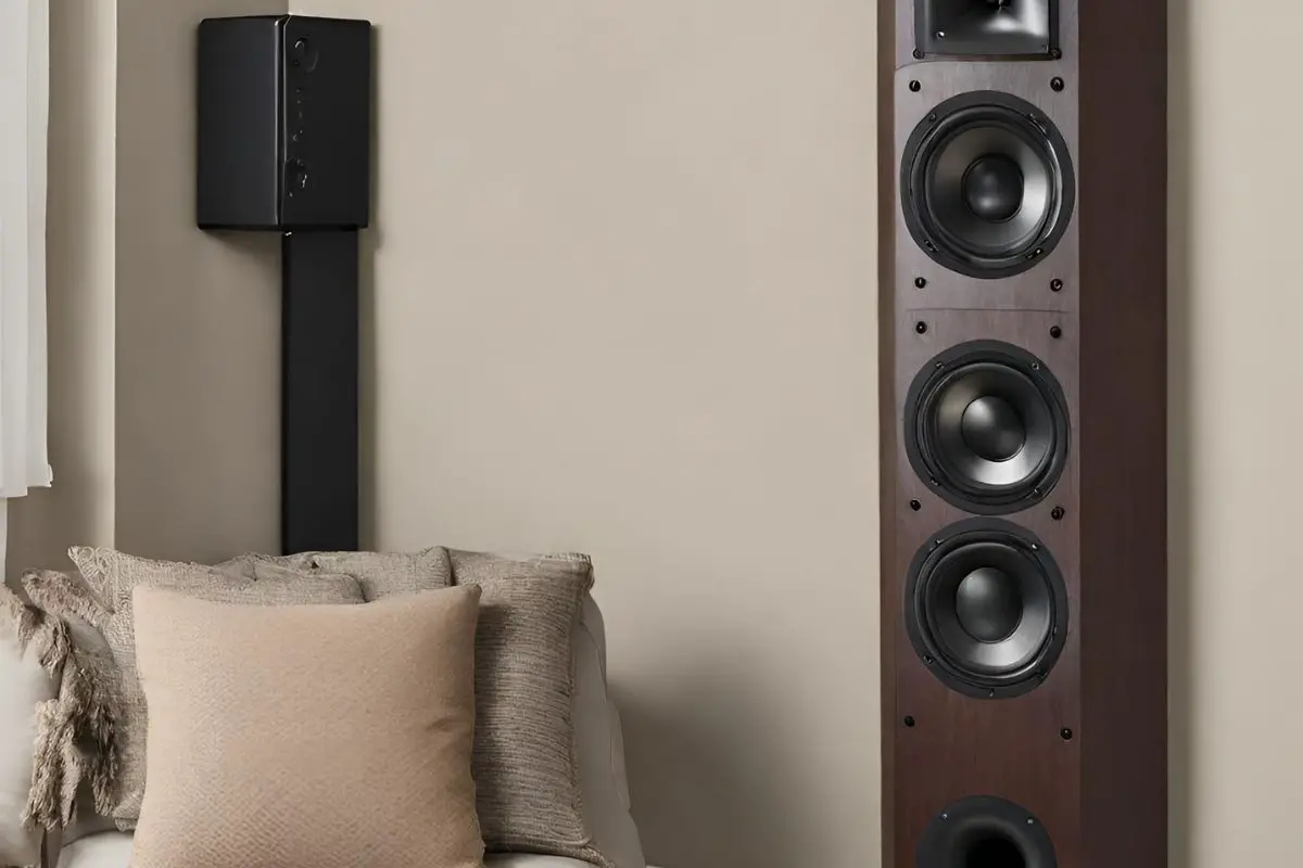 how to hang speakers in a corner